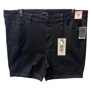 Celebrity Pink Size 22 Mid-Rise Bermuda Denim Shorts Black Rinse